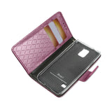 REIKO SAMSUNG GALAXY S5 RHOMBUS WALLET CASE IN HOT PINK