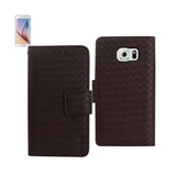 REIKO SAMSUNG GALAXY S6 BRAIDED WALLET CASE IN BROWN