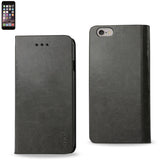 REIKO IPHONE 6 PLUS FLIP FOLIO CASE WITH CARD HOLDER IN GRAY