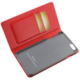 REIKO IPHONE 6 PLUS FLIP FOLIO CASE WITH CARD HOLDER IN RED