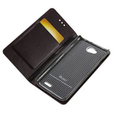 REIKO LG L90 FLIP FOLIO CASE WITH CARD HOLDER IN BROWN