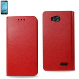 REIKO LG L90 FLIP FOLIO CASE WITH CARD HOLDER IN RED