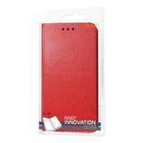REIKO LG L90 FLIP FOLIO CASE WITH CARD HOLDER IN RED
