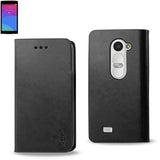 REIKO LG LEON FLIP FOLIO CASE WITH CARD HOLDER IN BLACK
