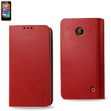 REIKO NOKIA LUMIA 635 FLIP FOLIO CASE WITH CARD HOLDER IN RED