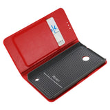 REIKO NOKIA LUMIA 635 FLIP FOLIO CASE WITH CARD HOLDER IN RED