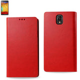 REIKO SAMSUNG GALAXY NOTE 3 FLIP FOLIO CASE WITH CARD HOLDER IN RED