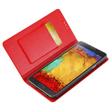 REIKO SAMSUNG GALAXY NOTE 3 FLIP FOLIO CASE WITH CARD HOLDER IN RED