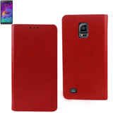 REIKO SAMSUNG GALAXY NOTE 4 FLIP FOLIO CASE WITH CARD HOLDER IN RED