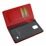 REIKO SAMSUNG GALAXY NOTE 4 FLIP FOLIO CASE WITH CARD HOLDER IN RED