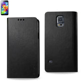 REIKO SAMSUNG GALAXY S5 FLIP FOLIO CASE WITH CARD HOLDER IN BLACK