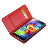 REIKO SAMSUNG GALAXY S5 FLIP FOLIO CASE WITH CARD HOLDER IN RED