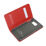 REIKO SAMSUNG GALAXY S6 FLIP FOLIO CASE WITH CARD HOLDER IN RED