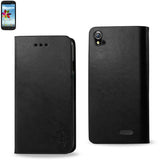 REIKO ZTE GRAND X FLIP FOLIO CASE WITH CARD HOLDER IN BLACK