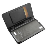 REIKO ZTE GRAND X FLIP FOLIO CASE WITH CARD HOLDER IN BLACK