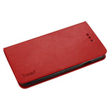 REIKO ZTE GRAND X FLIP FOLIO CASE WITH CARD HOLDER IN RED