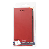 REIKO ZTE GRAND X FLIP FOLIO CASE WITH CARD HOLDER IN RED