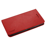 REIKO ZTE GRAND X MAX FLIP FOLIO CASE WITH CARD HOLDER IN RED