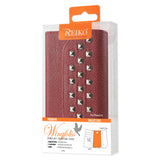 REIKO IPHONE SE/ 5S/ 5 STUDS WALLET CASE IN DARK RED