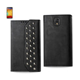 REIKO SAMSUNG GALAXY NOTE 3 STUDS WALLET CASE IN BLACK