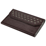 REIKO SAMSUNG GALAXY NOTE 3 STUDS WALLET CASE IN BROWN