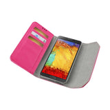 REIKO SAMSUNG GALAXY NOTE 3 STUDS WALLET CASE IN HOT PINK
