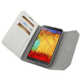 REIKO SAMSUNG GALAXY NOTE 3 STUDS WALLET CASE IN WHITE