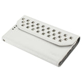 REIKO SAMSUNG GALAXY NOTE 3 STUDS WALLET CASE IN WHITE