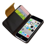 REIKO IPHONE 5C JEWELRY DIAMOND STUDS BELT WALLET CASE IN BROWN