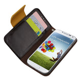 REIKO SAMSUNG GALAXY S4 JEWELRY DIAMOND STUDS BELT WALLET CASE IN BROWN