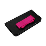 REIKO SAMSUNG GALAXY S5 FLIP FOLIO BOW WALLET CASE IN BLACK HOT PINK