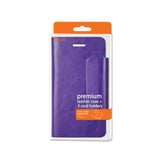 REIKO IPHONE 6 PLUS DUAL COLOR FLIP FOLIO WALLET CASE IN BLUE PURPLE