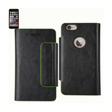 REIKO IPHONE 6 PLUS DUAL COLOR FLIP FOLIO WALLET CASE IN GREEN BLACK