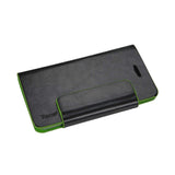 REIKO IPHONE 6 PLUS DUAL COLOR FLIP FOLIO WALLET CASE IN GREEN BLACK