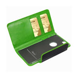 REIKO IPHONE 6 PLUS DUAL COLOR FLIP FOLIO WALLET CASE IN GREEN BLACK