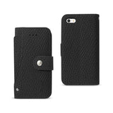 REIKO IPHONE SE WALLET CASE WITH SLIDE OUT POCKET AND FOLD STAND IN BLACK