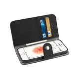 REIKO IPHONE SE WALLET CASE WITH SLIDE OUT POCKET AND FOLD STAND IN BLACK
