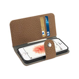 REIKO IPHONE SE WALLET CASE WITH SLIDE OUT POCKET AND FOLD STAND IN BROWN