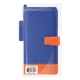 REIKO IPHONE 6/ 6S TWO TONE SUPER WALLET CASE WITH MULTIPLE CARD SLOTS IN ORANGE NAVY