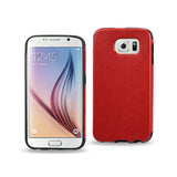REIKO SAMSUNG GALAXY S6 GENUINE LEATHER SNAP ON CASE IN RED