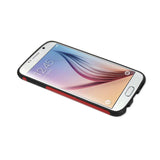 REIKO SAMSUNG GALAXY S6 GENUINE LEATHER SNAP ON CASE IN RED