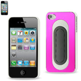 REIKO IPHONE 4/4S ALUMINUM CASE WITH BEND BACK KICKSTAND IN HOT PINK WHITE