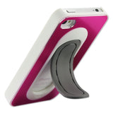 REIKO IPHONE 4/4S ALUMINUM CASE WITH BEND BACK KICKSTAND IN HOT PINK WHITE
