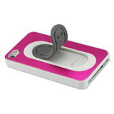 REIKO IPHONE 4/4S ALUMINUM CASE WITH BEND BACK KICKSTAND IN HOT PINK WHITE