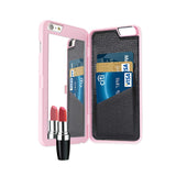 REIKO IPHONE 6 PLUS/ 6S PLUS HIDDEN MIRROR WALLET CASE WITH KICKSTAND FUNCTION IN PINK