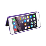 REIKO IPHONE 6 PLUS/ 6S PLUS HIDDEN MIRROR WALLET CASE WITH KICKSTAND FUNCTION IN PURPLE