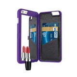 REIKO IPHONE 6 PLUS/ 6S PLUS HIDDEN MIRROR WALLET CASE WITH KICKSTAND FUNCTION IN PURPLE