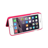 REIKO IPHONE 6 PLUS/ 6S PLUS HIDDEN MIRROR WALLET CASE WITH KICKSTAND FUNCTION IN RED