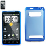 REIKO HTC EVO 4G FRAME BUMPER CLEAR BACK CASE IN NAVY