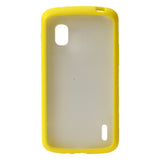 REIKO LG NEXUS 4 FRAME BUMPER CLEAR BACK CASE IN YELLOW